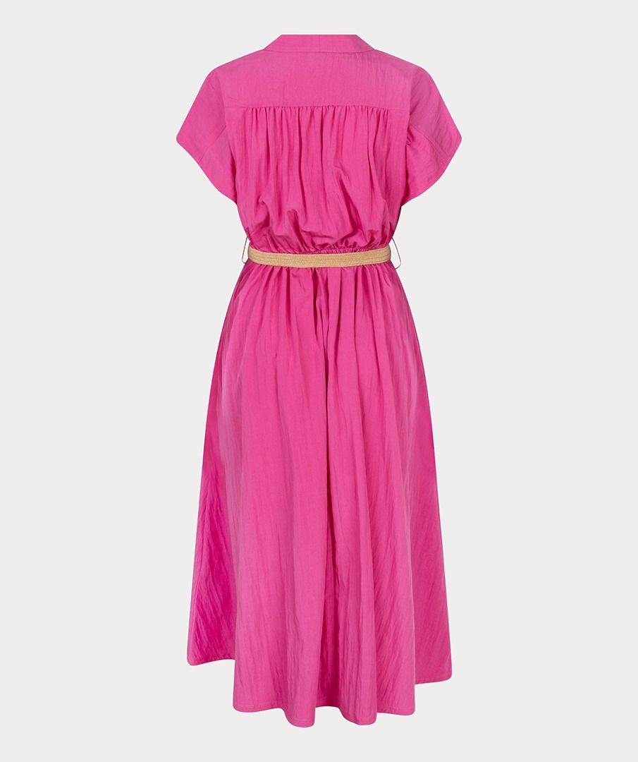 Crossover Elastic Waist Belted Midi Dress. Style ESQHS2505203