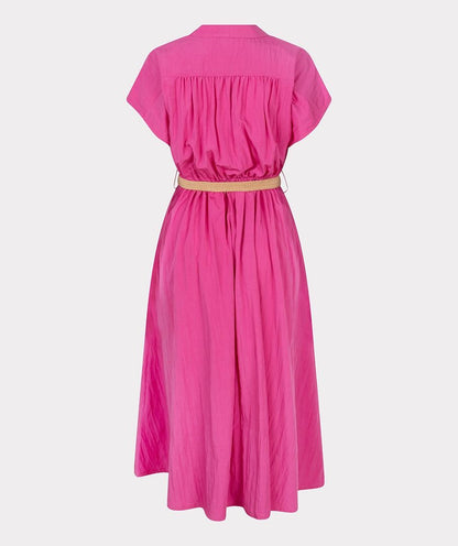 Crossover Elastic Waist Belted Midi Dress. Style ESQHS2505203