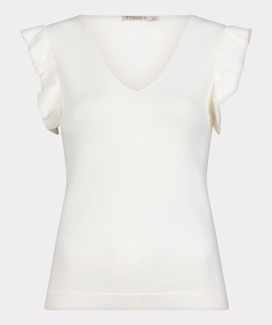 Stretch Knit Ruffled Sleeve Top. Style ESQHS2507211