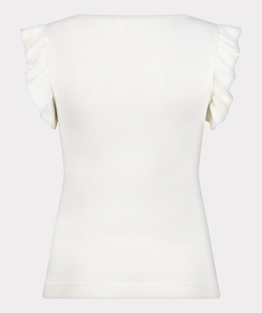 Stretch Knit Ruffled Sleeve Top. Style ESQHS2507211