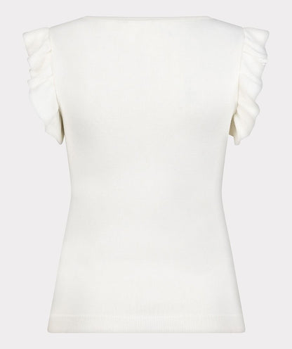 Stretch Knit Ruffled Sleeve Top. Style ESQHS2507211