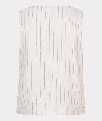 Striped Linen Button Front Vest. Style ESQHS2528214