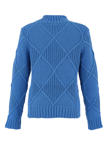 Bright Colour Knitted Mock Neck Sweater. Style DOLC75306