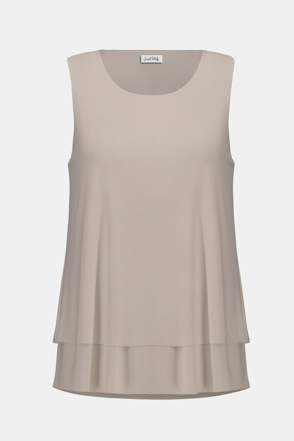 Layered Hem Round Neck Sleeveless Top. Style JR261189
