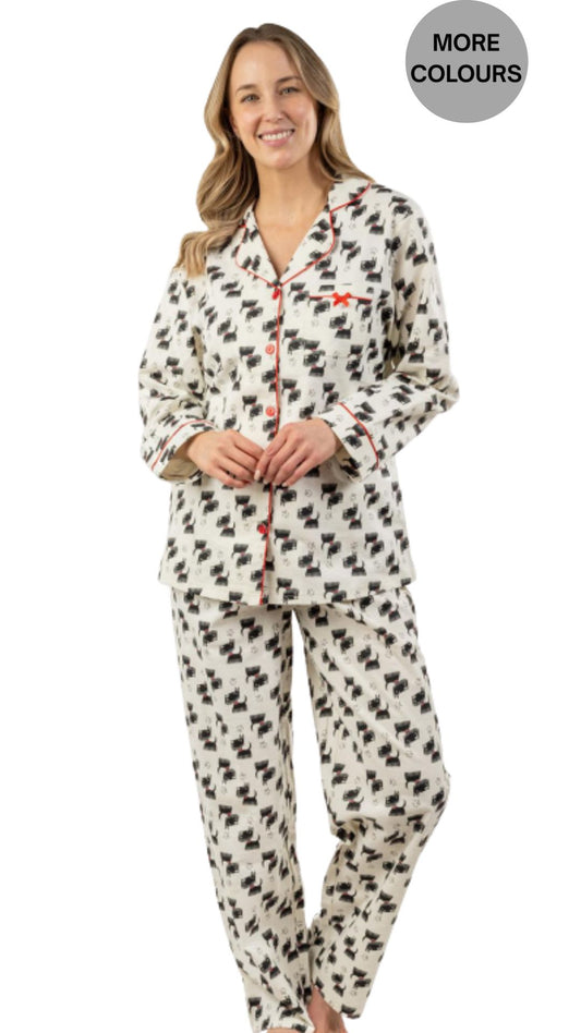 Scottie Flannel 2 Piece PJ Set. Style PL120-1
