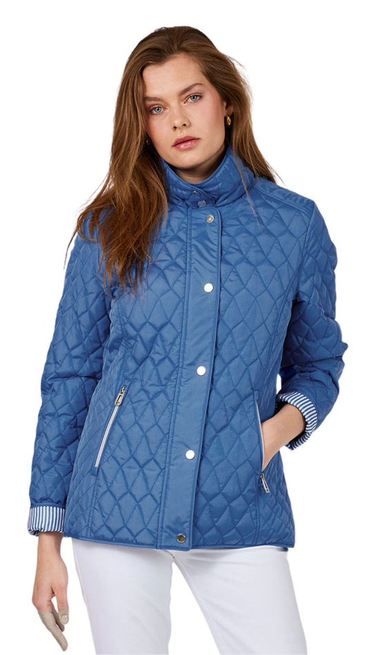 Snap Front Diamond Quilted Jacket. Style FR243