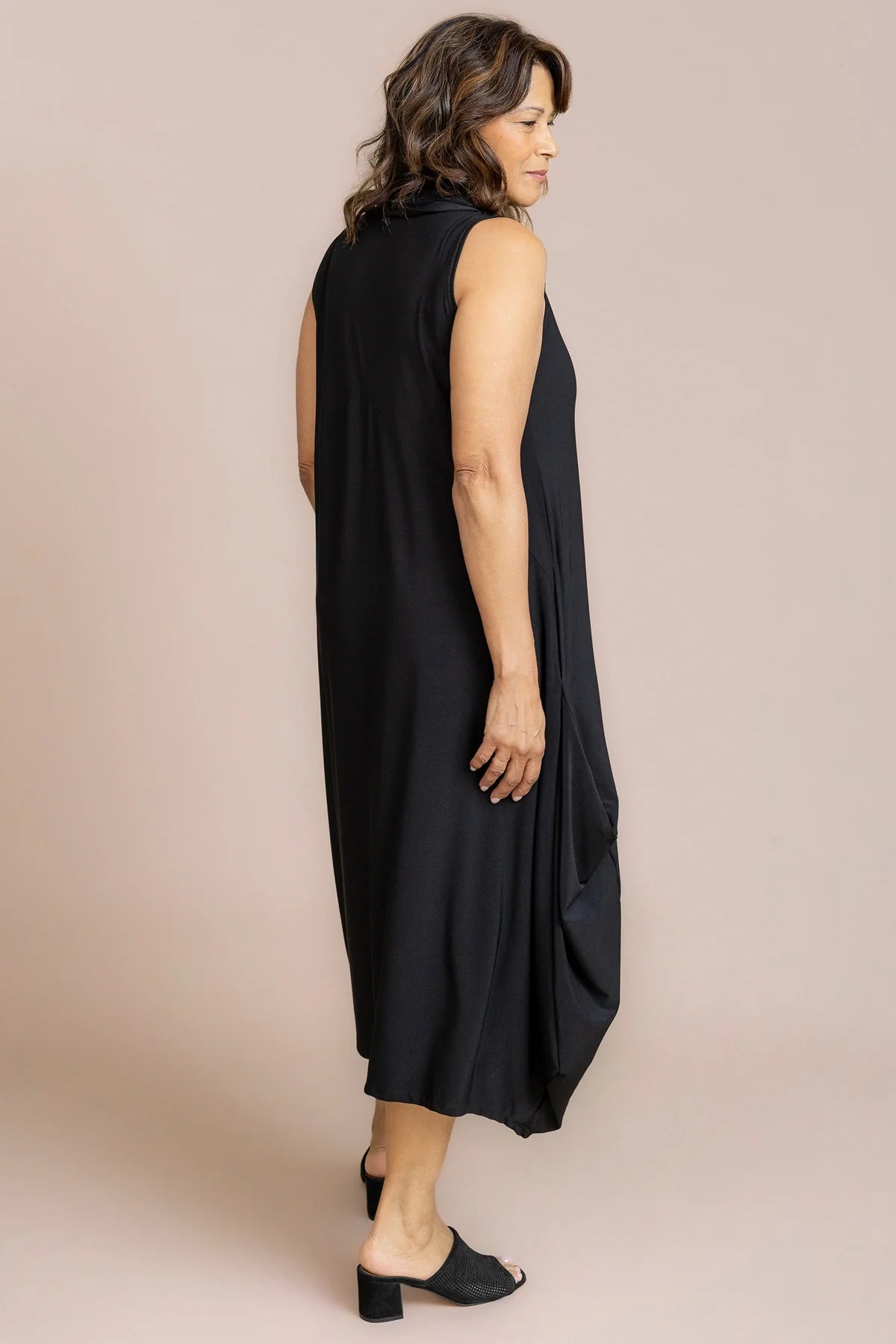Nu Sleeveless Cowl Neck Dream Dress. Style SI28224-BLK