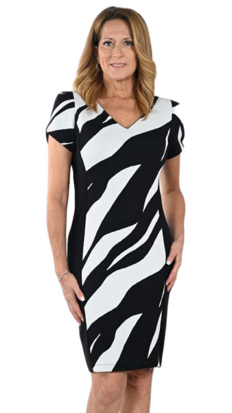 Zebra Print Soft Knit Dress. Style FL233211