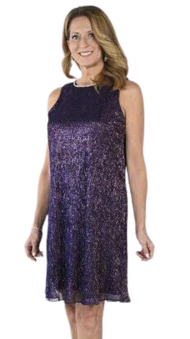 Layered Sparkle Sleeveless Dress. Style FL239155