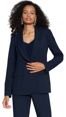 Fitted Blazer in Midnight Blue or Black. Style JR233786