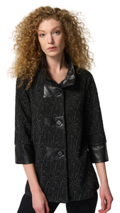 Shirred Collar Trapeze Jacket. Style JR233059