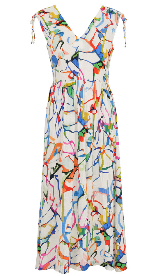 "Fighting The Wind" Plus Size Artist Print Dress. Style DOLC25646X