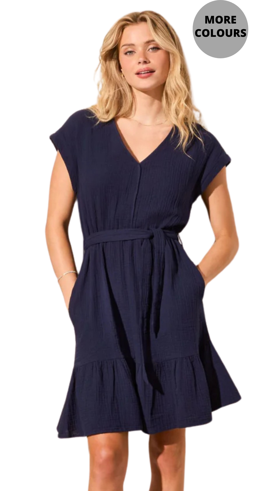Cotton Gauze Belted Dress. Style TR5725O-4555