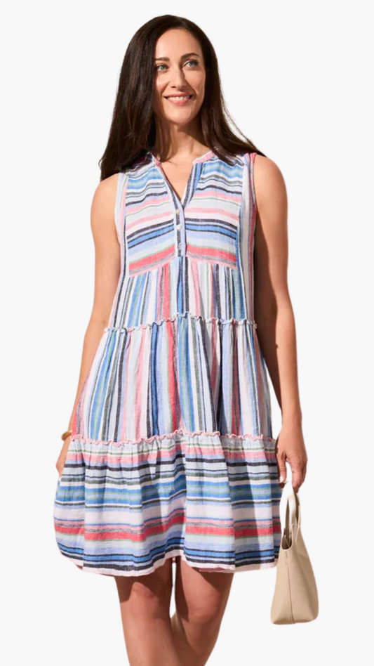 Striped Tiered Dress. Style TR5386O-4400