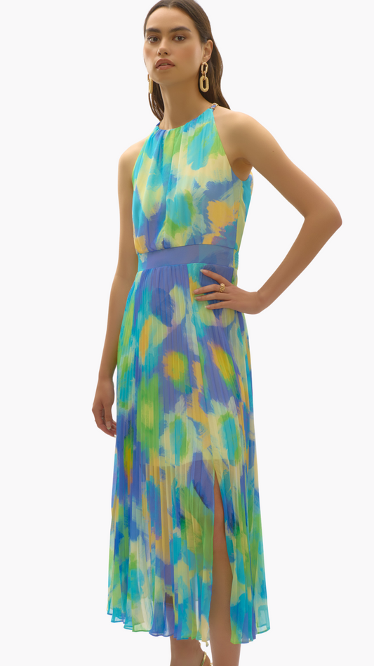 Chiffon Abstract Print Midi Dress. Style JR252711