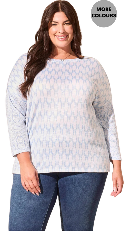 Size Inclusive Printed Top. Style TR5769V-1619