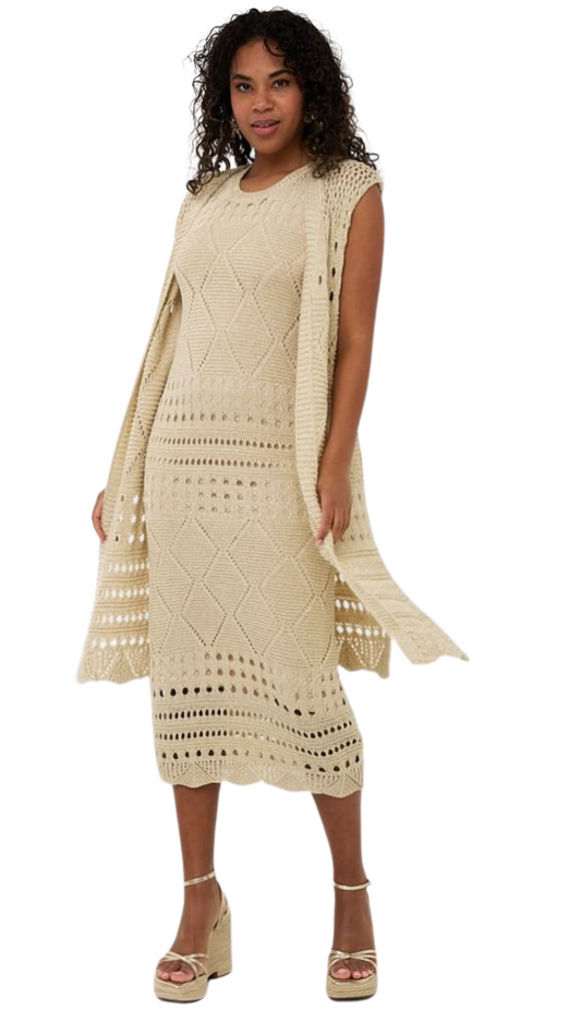 Mid Length Knit & Gold Thread Gillet. Style ESQHS2502203
