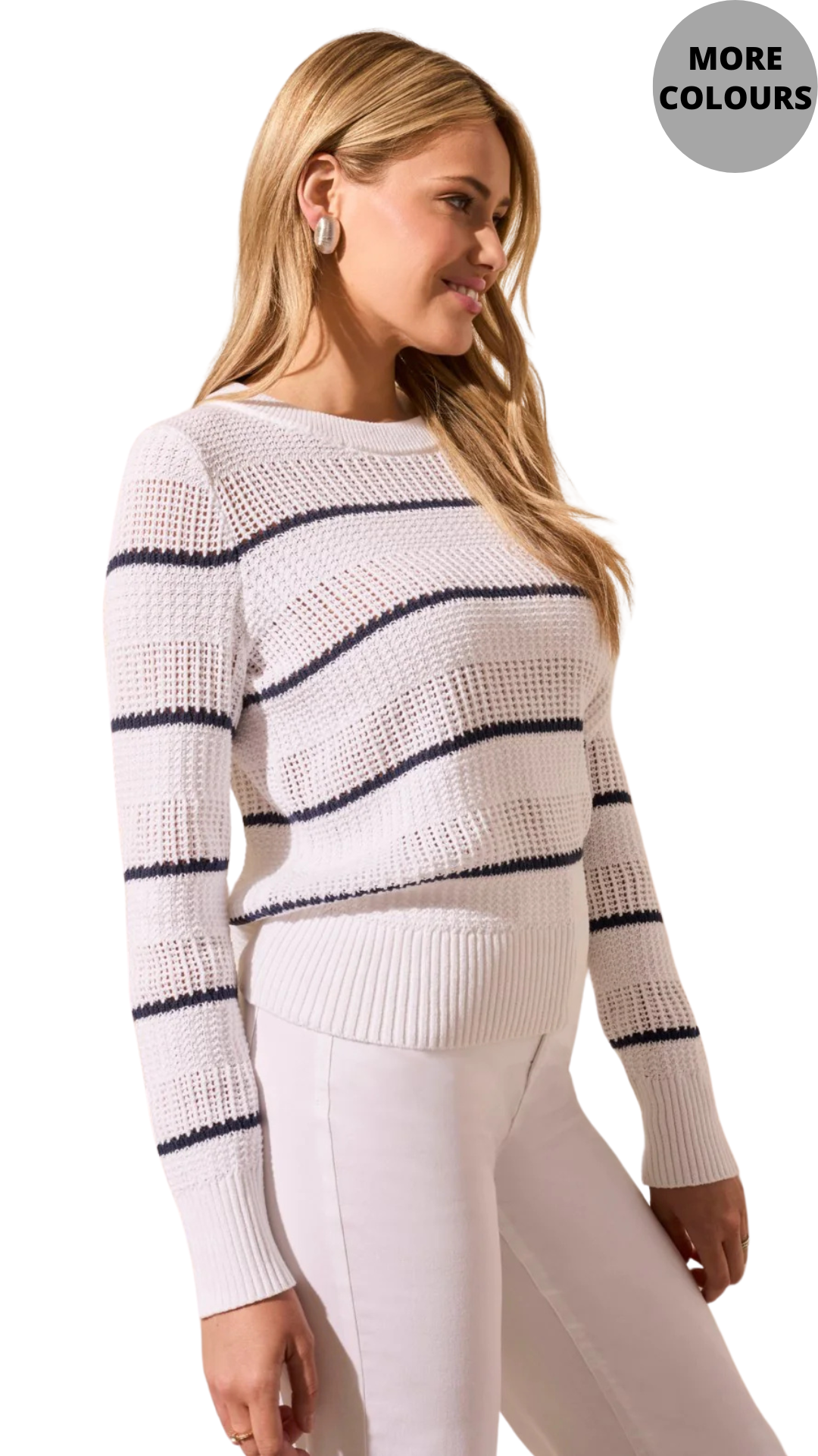 Striped Cotton Knit Sweater. Style TR2070O-8164