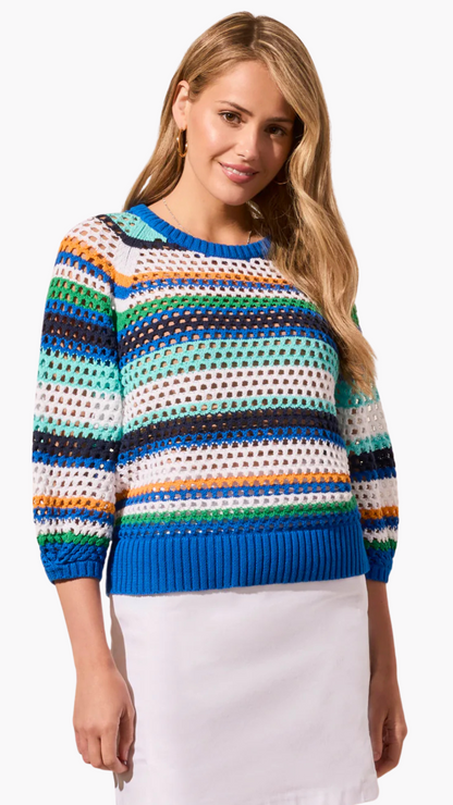 Crochet Striped Sweater. Style TR1711O-576