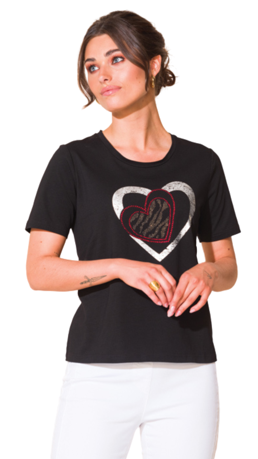 Metallic Heart T-Shirt. Style ALSA3320D