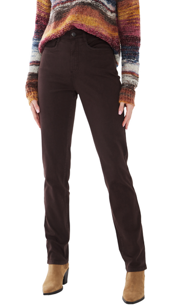 Petite Suzanne Straight Leg Jean in Rich Brown or Olive. Style FD8864511