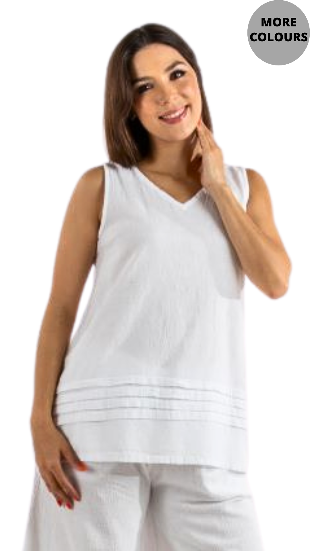 Lightweight Texured Sleeveless Top. Style DUN4768