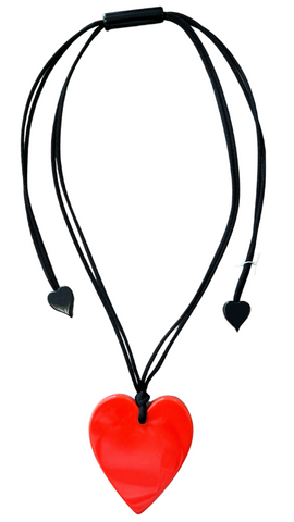 Colourful Statement Collection - Large Bright Red Heart Necklace. Style 50602039206Q00