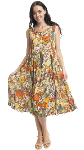 Ephesus Godet Sleeveless Dress. Style ORI3067