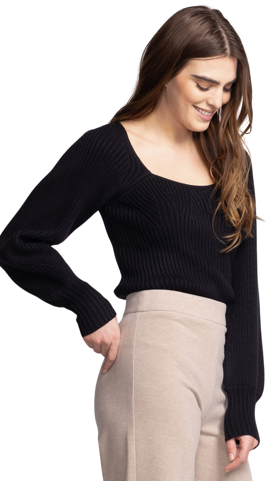 Elodie Rib Knit Swater. Style PMSW-2456