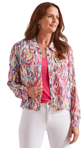 Printed Button Up Jacket. Style TR1351O-3750