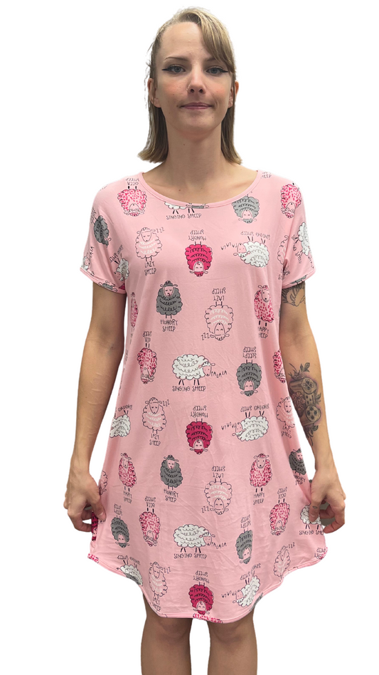 Singing Sheep Night Shirt. Style COTYM-NSSHEEP