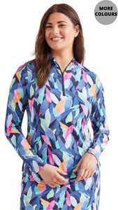 Performance UPF 50+ 1/4 Zip Printed Top. Style TR1410O-3024