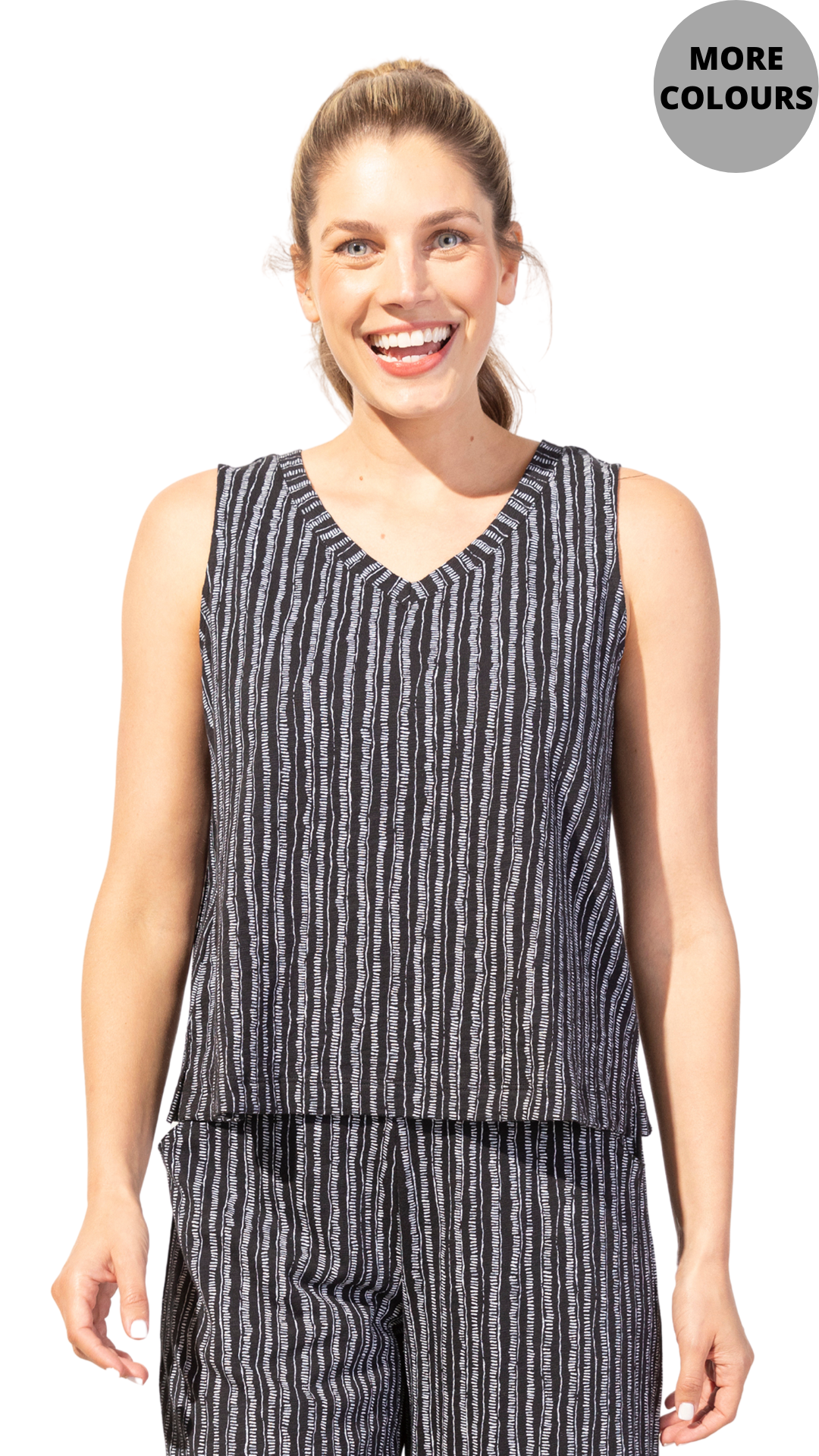 Little Line Striped Print Tank. Style ESCE13914