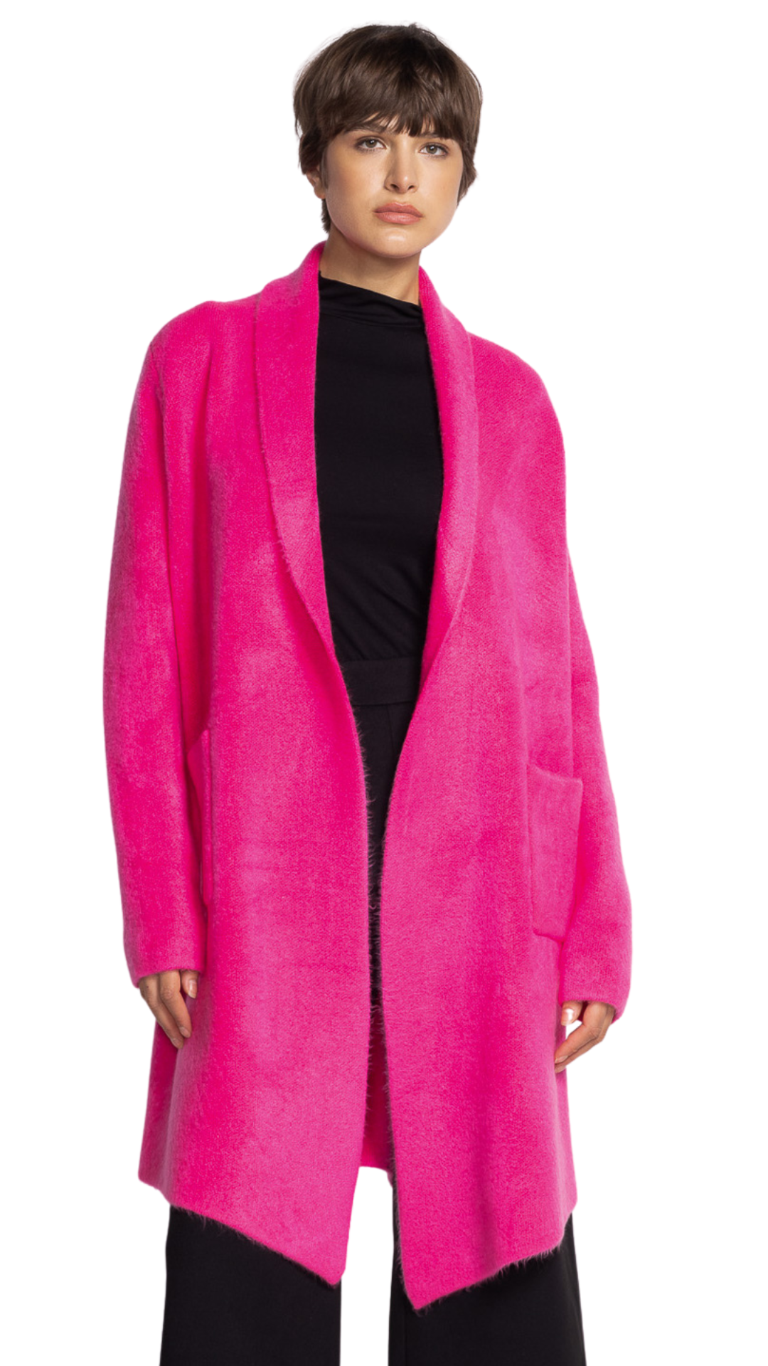 Stockport Knit Fucshia Cardigan. Style PMSW1972F24F