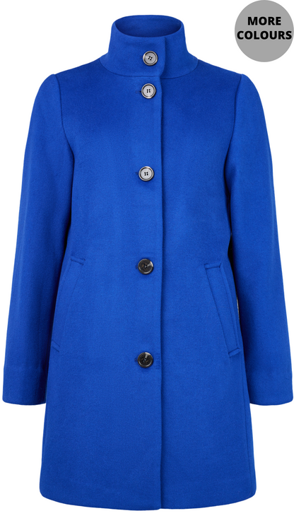 Wool Blend Button Front Peacoat. Style FR986