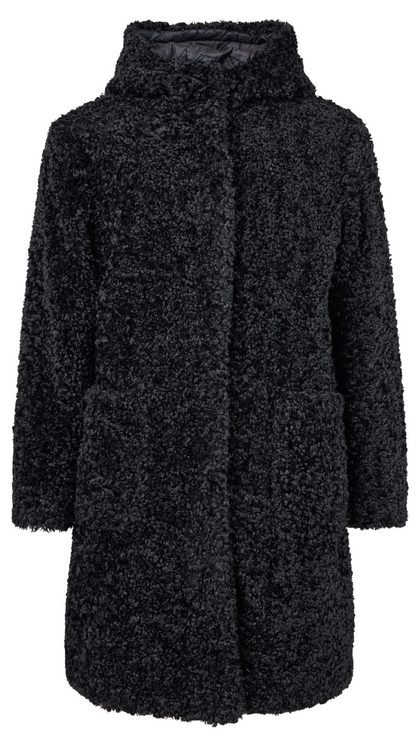 2-In-1 Reversible Fuzzy Faux Fur/Quilted Outerwear. Style FR981