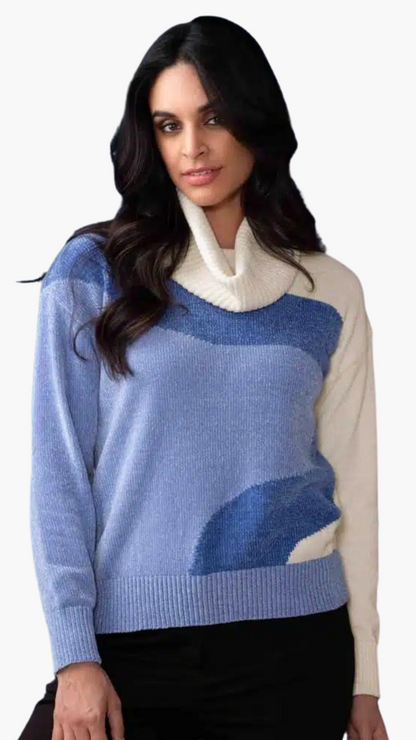 Detached Cowl Neck Soft Knit Sweater. Style EW33126