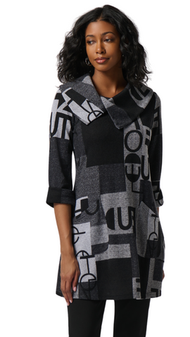 Letter Print Sweater Knit Tunic. Style JR234226