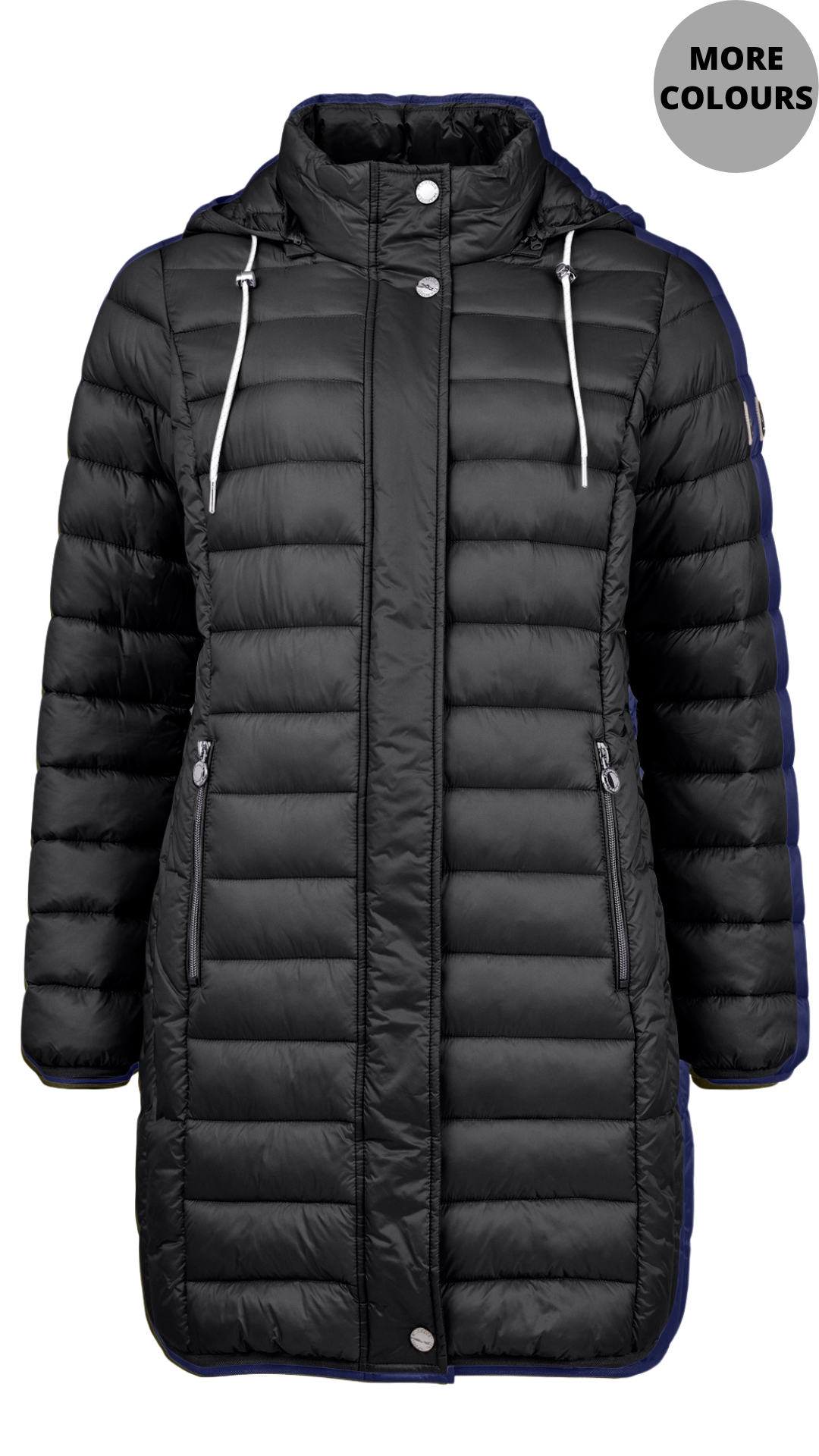 Mid Length Removable Hood Quilted Outerwear. Style FR103