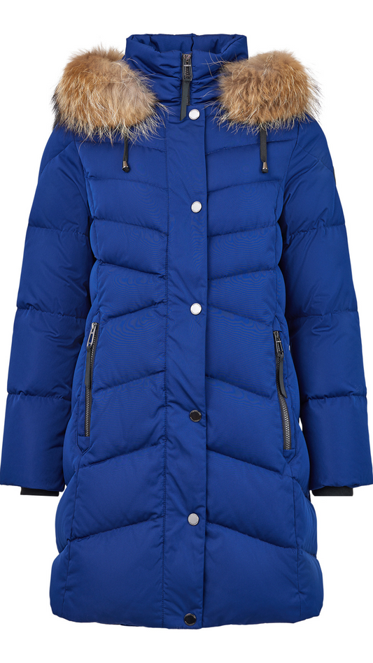 Removable Faux Fur Quilted Puffer Outerwear. Style FR937