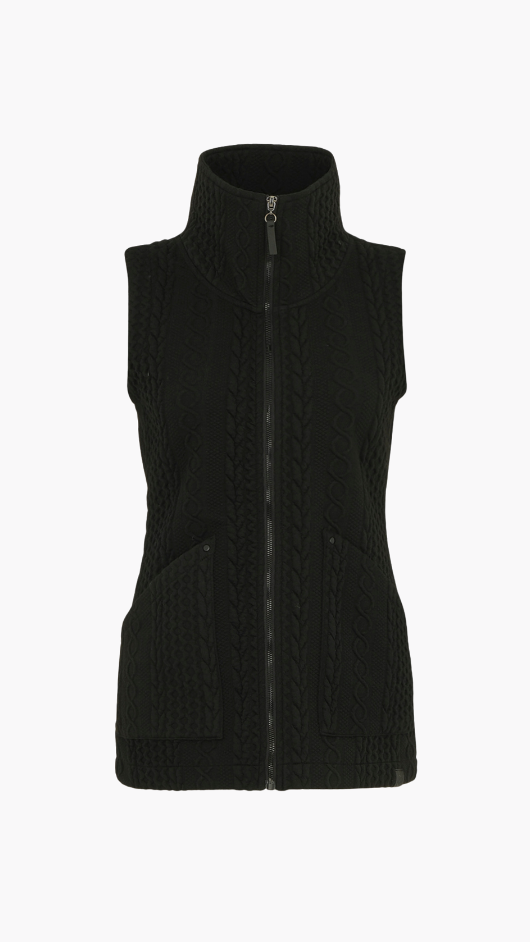 Textured High Collar Zip Up Vest. Stye DOLC74201