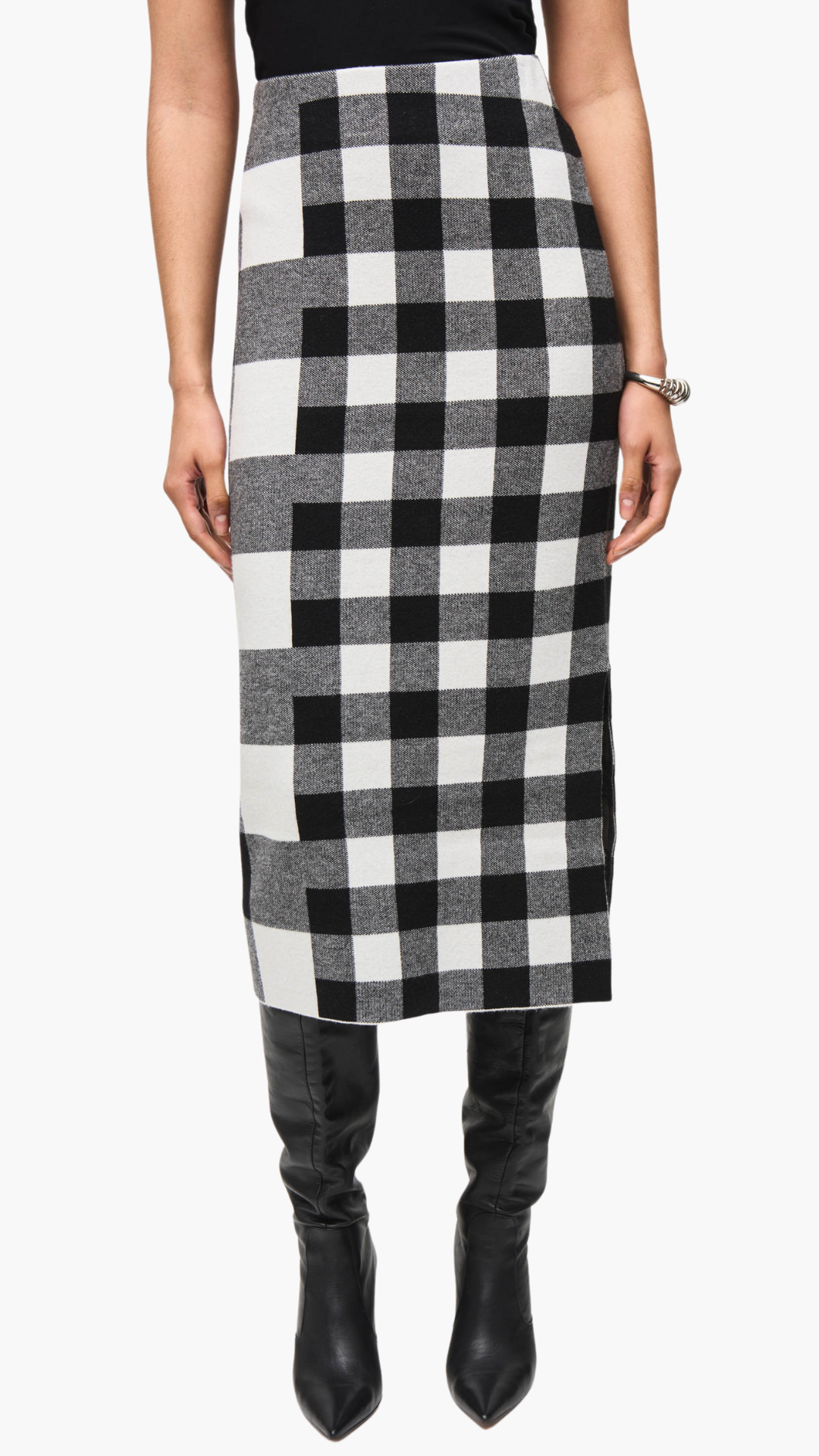 Plaid Jacquard Knit Skirt. Style JR243947