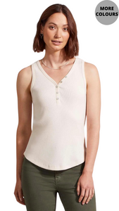 Solid Cotton Henley Tank. Style TR5361O-4926