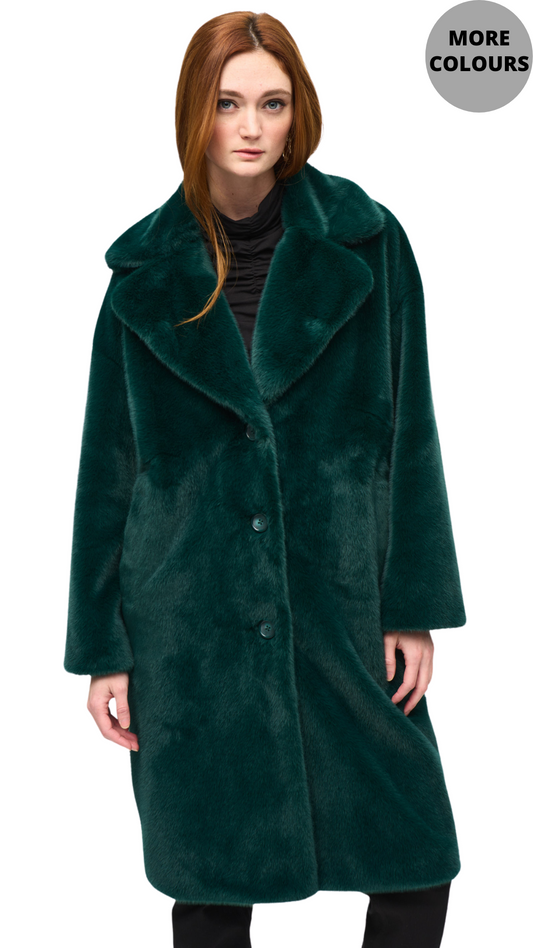 Faux Fur Straight Coat. Style JR243902