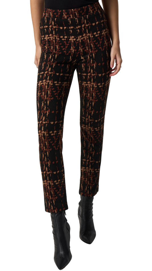 Pull On Slim Fit Plaid Pant. Style JR233154