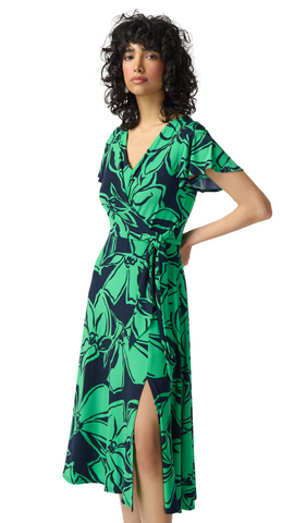 Joseph Ribkoff 231722 Vanilla Green Floral Print Occasion Dress – Fab Frocks
