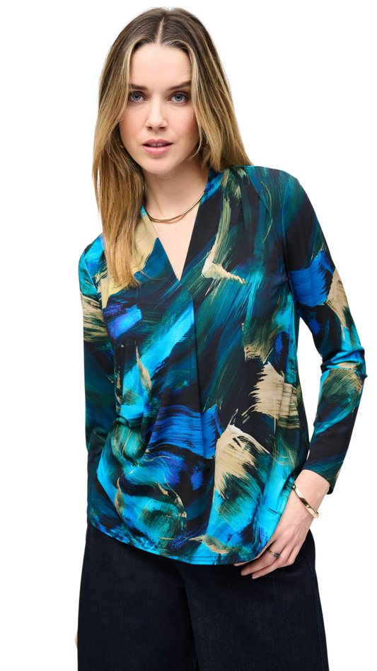 Silky Knit Abstract Print Top. Style JR243293