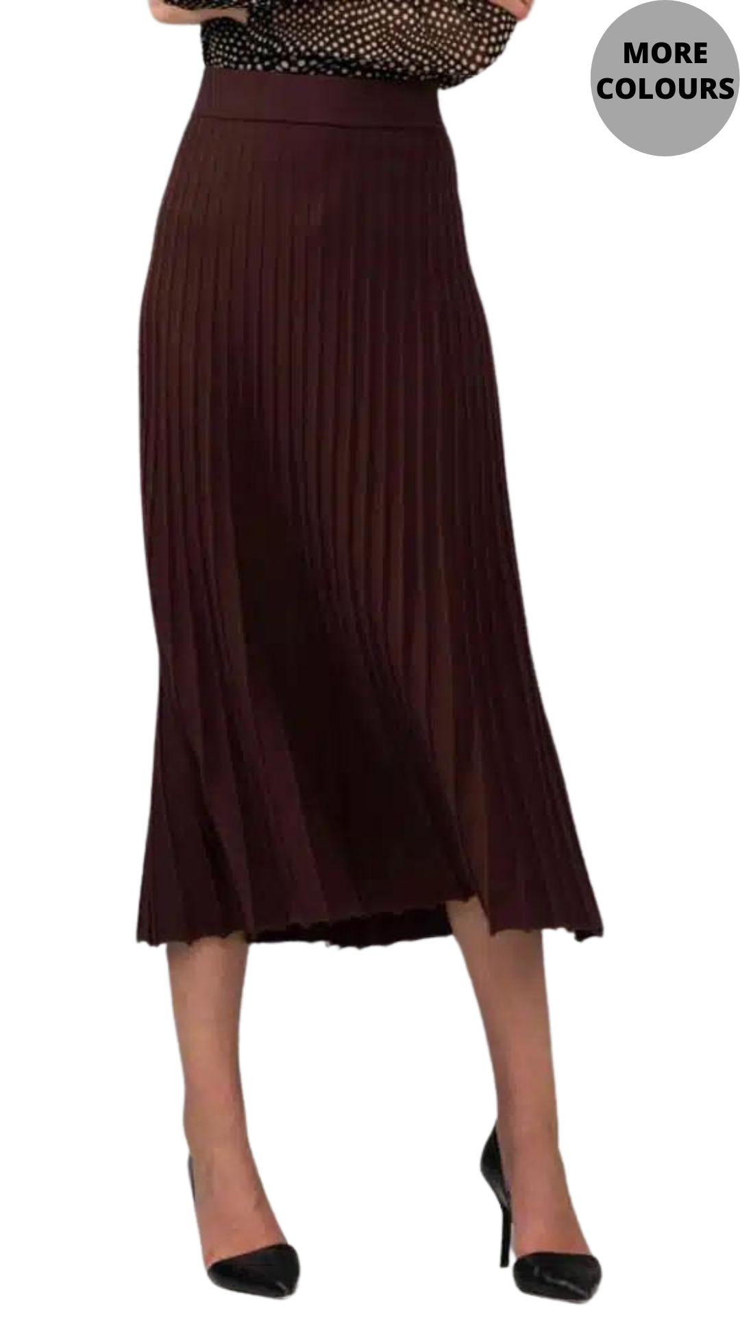 Pleated Pull On Midi Skirt. Style ALSA44178