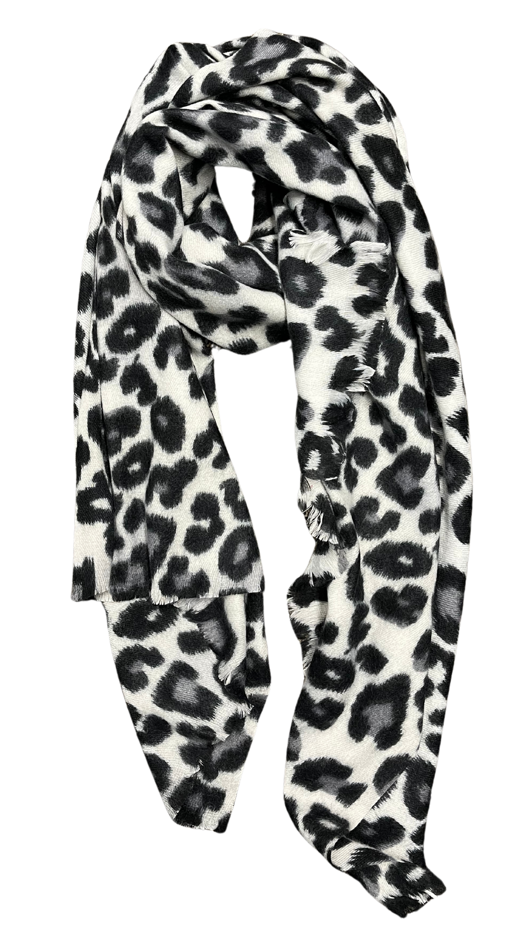 Soft & Cozy Leopard Print Scarf. Style ELWNANCY15-BLK