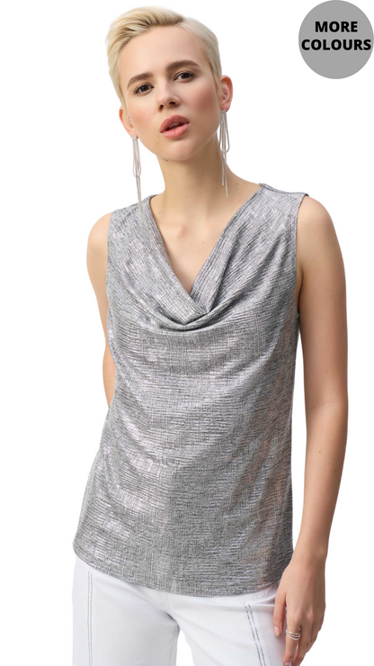 Foiled Melange Knit Sleeveless Top. Style JR251081